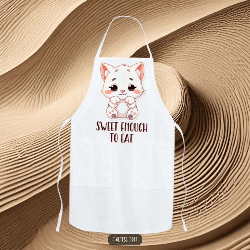 Funny Apron decorated with a character's curled, cuddly paws, adding a touch of sweetness and humor to kitchen duties.