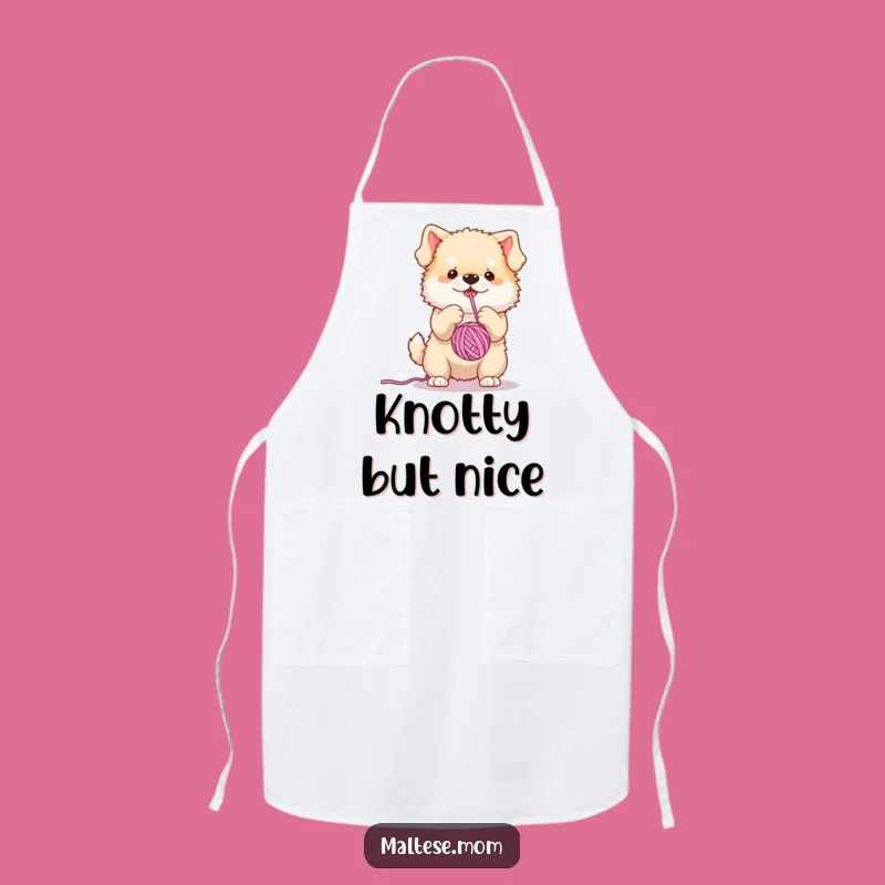 Funny Fluffy Dog Yarn Apron: Cook Up Laughs in the Kitchen
