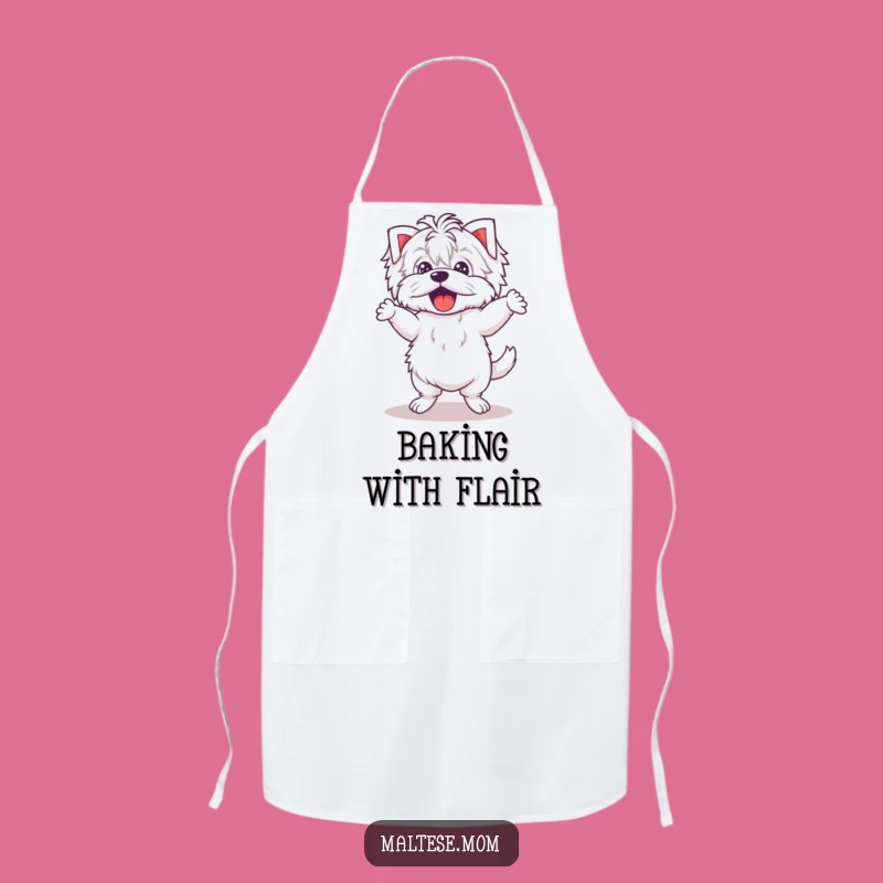 Funny Kawaii Maltese Dance Apron: Wobbly legs in the kitchen, a fun funny gift.