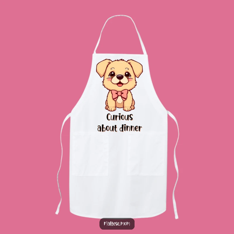 Funny Kitchen Apron: Curious Bow Dog, Playful Cooking, Quirky Gift