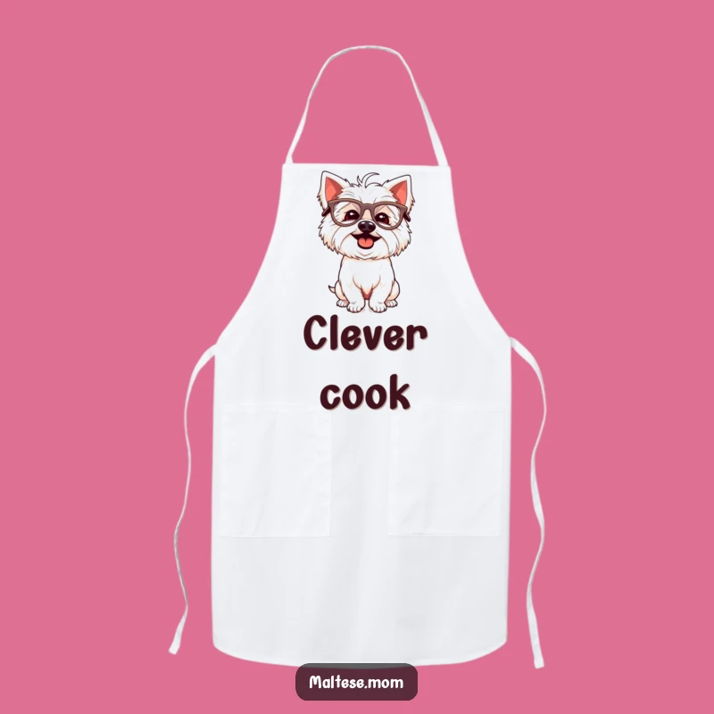 Funny Maltese Glasses Apron: Silly Pooch Kitchen Style