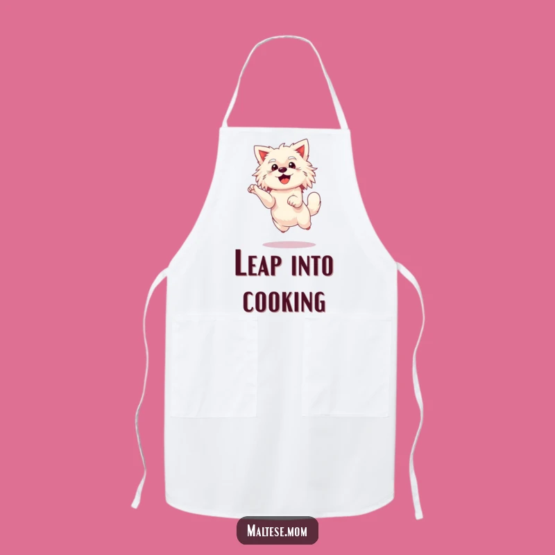 Funny Maltese Leap Apron - Joyful Kitchen Accessory Gift