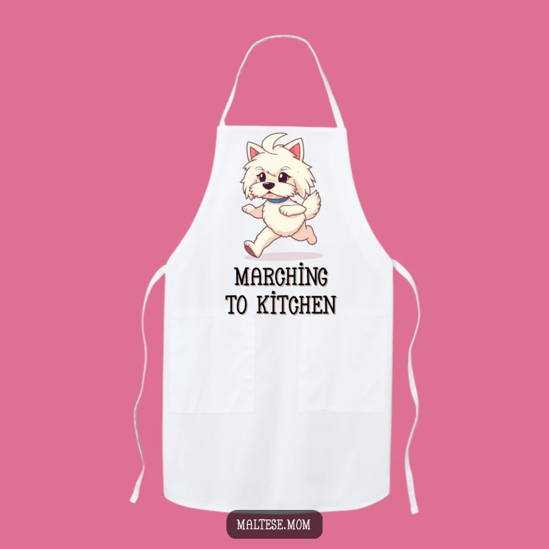 Funny Maltese Prancing Apron - Playful Kitchen Accessory Gift