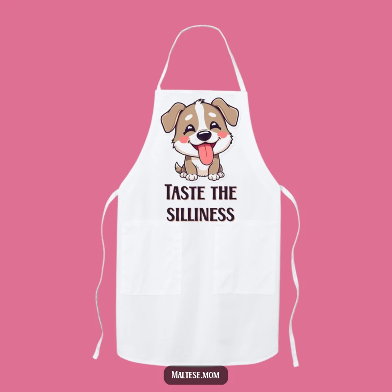 Funny Goofy Dog Tongue Out Apron: Cook Up Giggles in the Kitchen