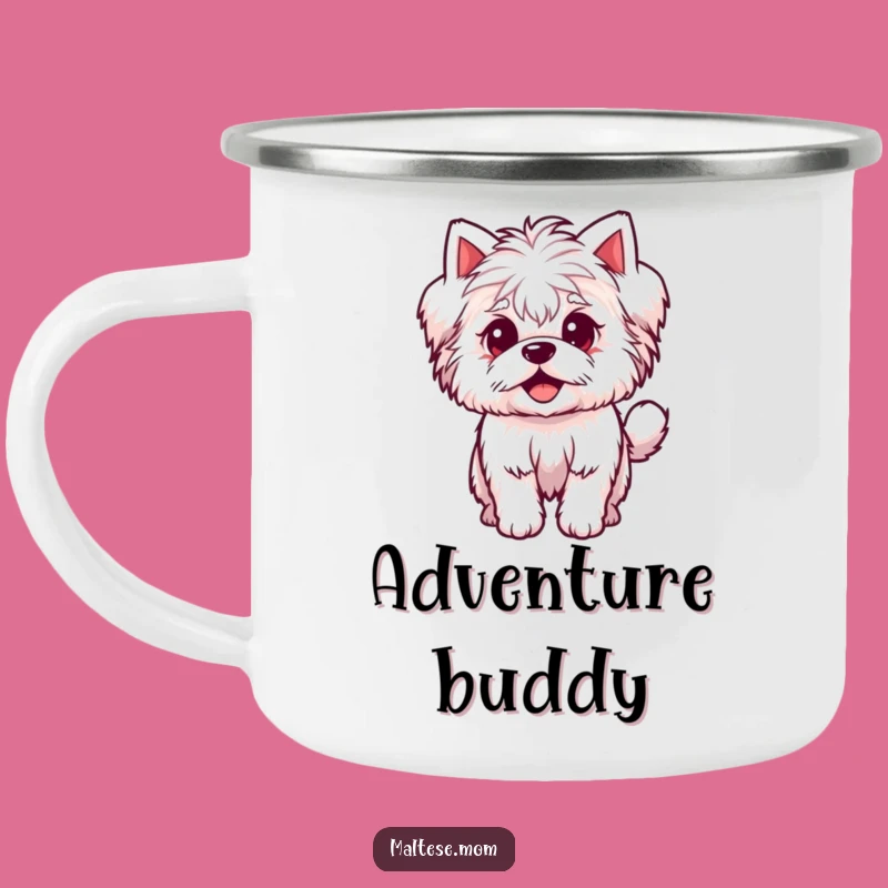 Durable Funny Maltese Wagging Tail Camping Mug - Adventure Pup Gift