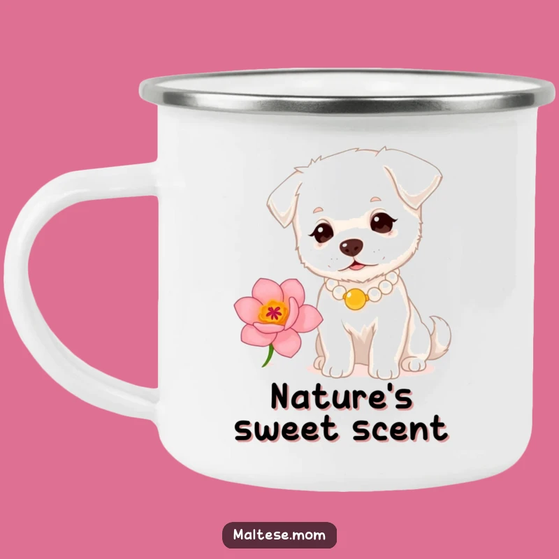 Funny Dog Pearl Necklace Camping Mug - Elegant Outdoor Pet Gift!