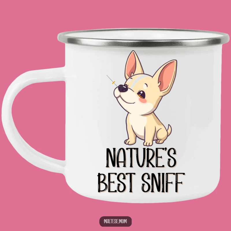 Funny Dog Sniffing Camping Mug: Explore the Outdoors, Trail Funny Gift