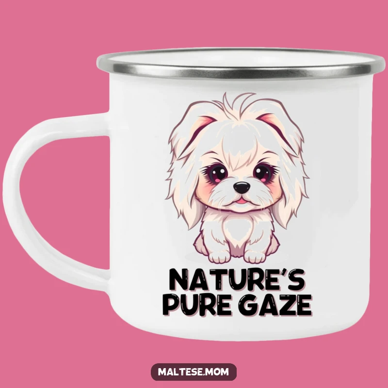 Funny Maltese Gaze Camping Mug: Sweet Dog Lady Cup, Great Peaceful Gift!