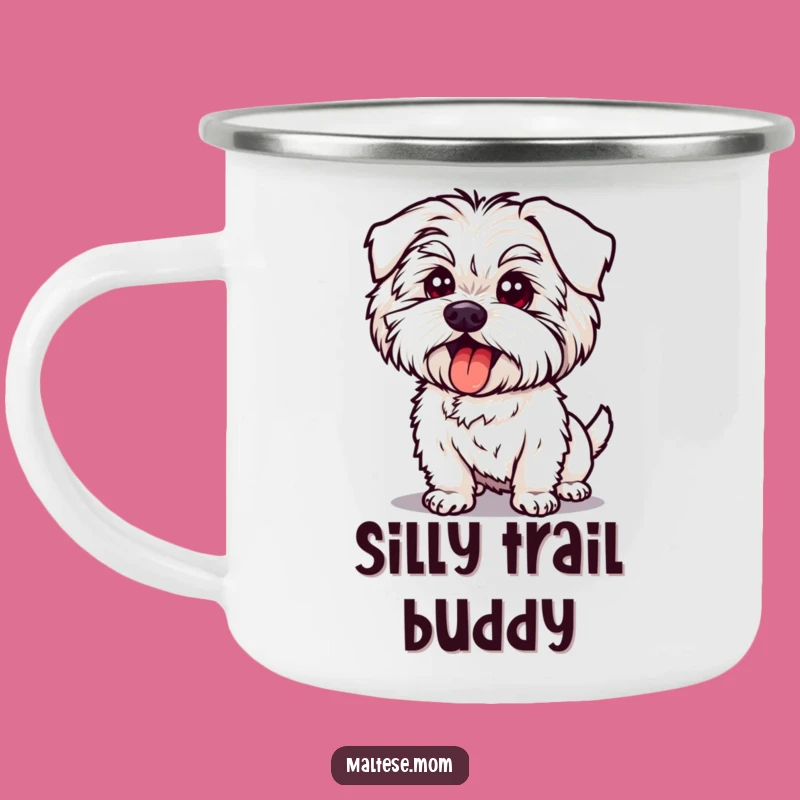Funny Maltese Silly Pose Camping Mug: Camp Fun, Hilarious Outdoor Gift!