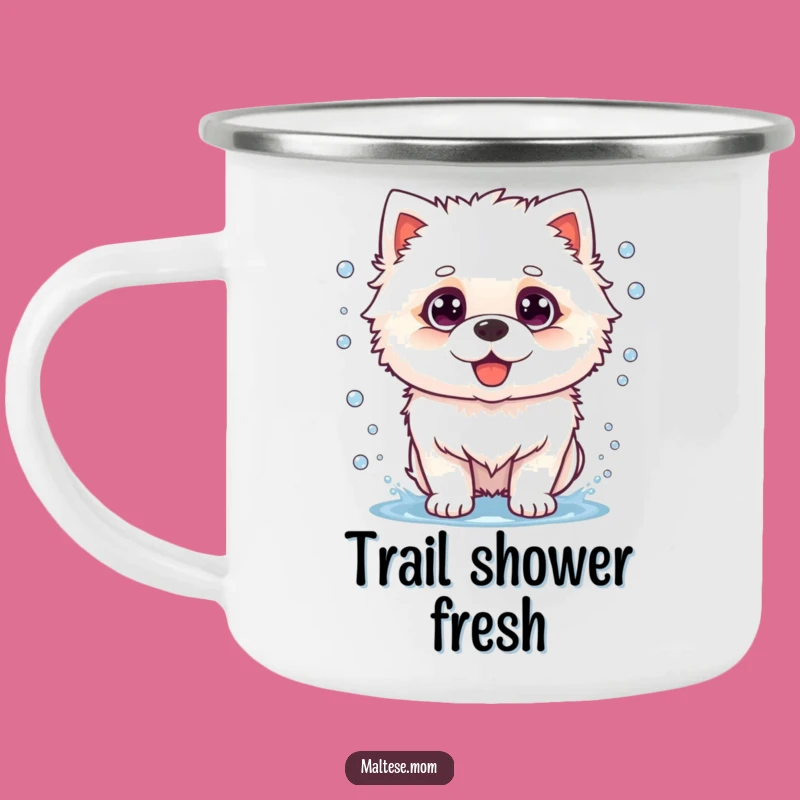 Funny Dog Shake Camping Mug: Hilarious Fluffy Pooch Outdoor Sip