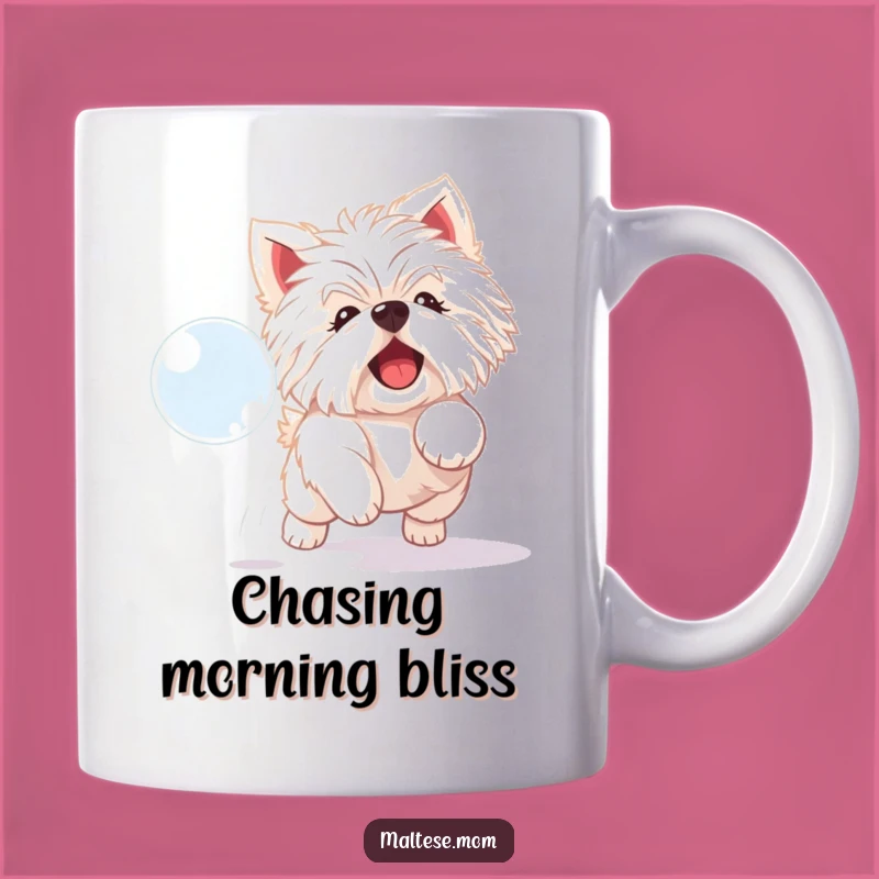 Funny Maltese Bubble Mug: Playful Pooch Gift for Joyful Dog Lovers