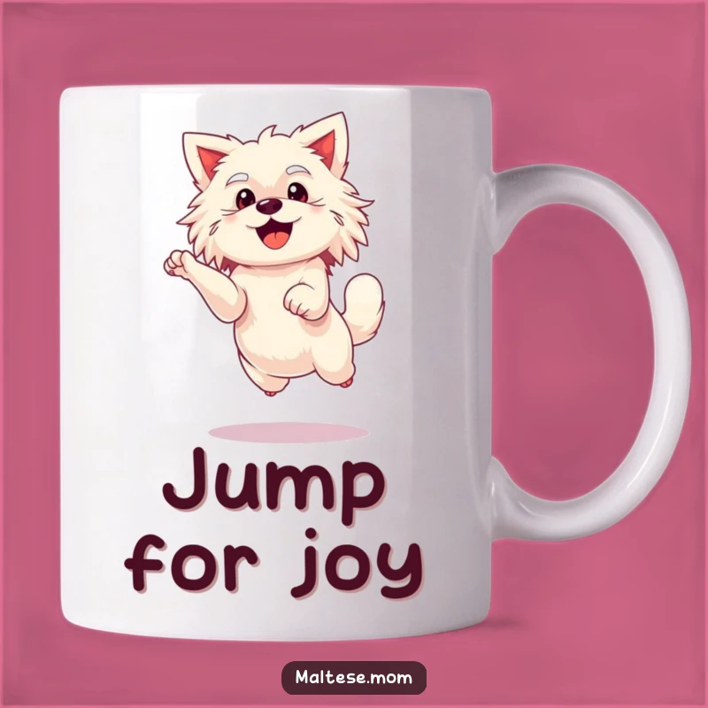 Funny Maltese Lady Leap Mug - Joyful & Enthusiastic Dog Gift