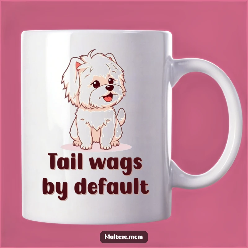 Funny Maltese Tail Wag Mug: Happy Pup Design, Perfect Funny Gift for Dog Lovers