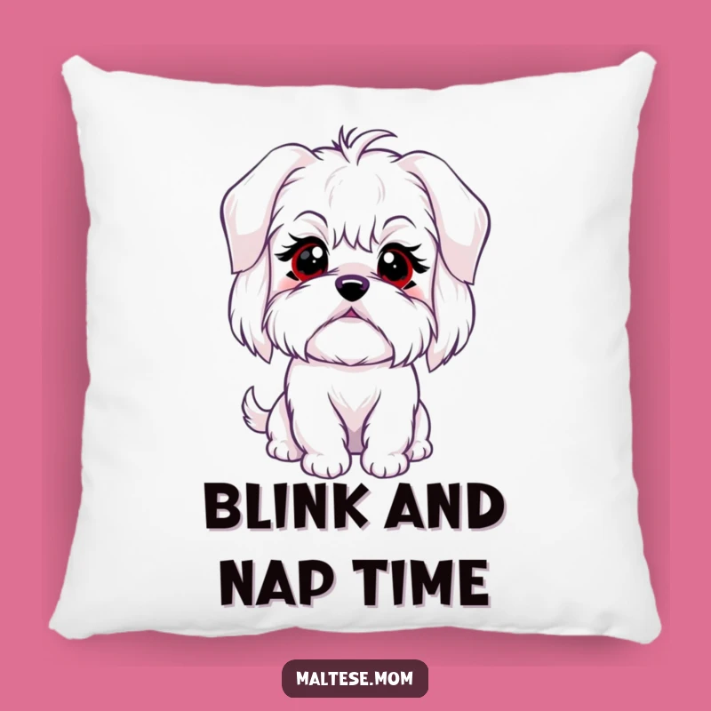 Funny Maltese Dog Pillow: Sweet Blink Comfort, Cute and Hilarious Home Decor Gift