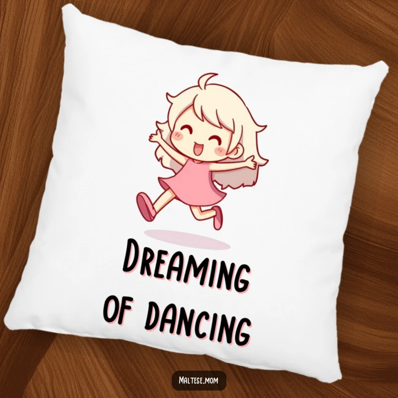 Funny Pillow featuring a character prancing with a lighthearted and energetic step, adding a touch of cheerful dynamism and comfort.