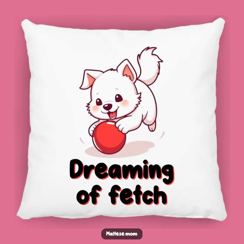 Funny Accent Pillow: Dog Chasing Ball, Playful Comfort, Energetic Decor
