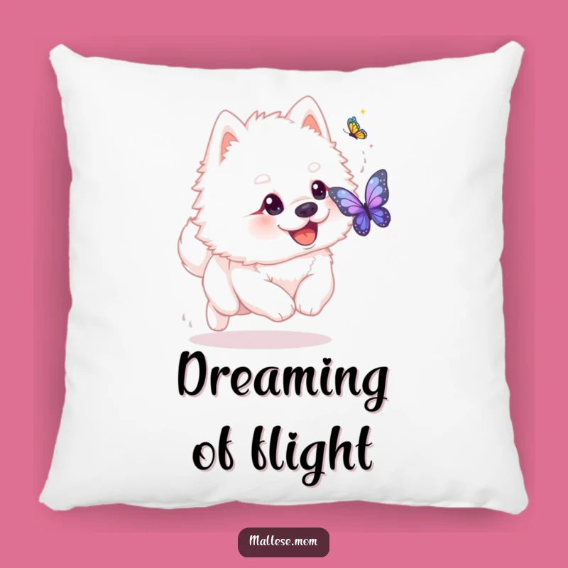 Funny Dog Butterfly Chase Pillow - Cozy Playful Pet Decor!