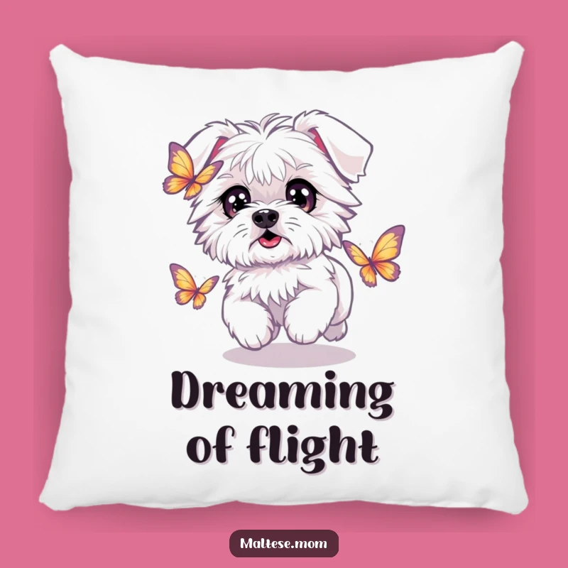 Funny Kawaii Maltese Butterfly Comfort Pillow: Hilarious Accent for Playful, Cozy Spaces