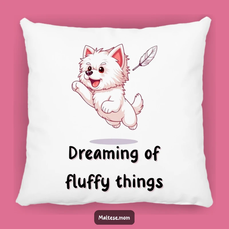 Funny Maltese Puppy Feather Pillow - Comfy & Cute Dog Lover Accent