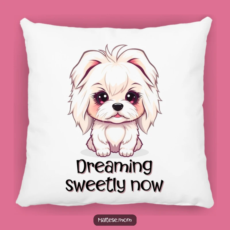 Funny Maltese Gaze Pillow: Cozy Innocent Dog Lady, Adorable Comfort Gift!