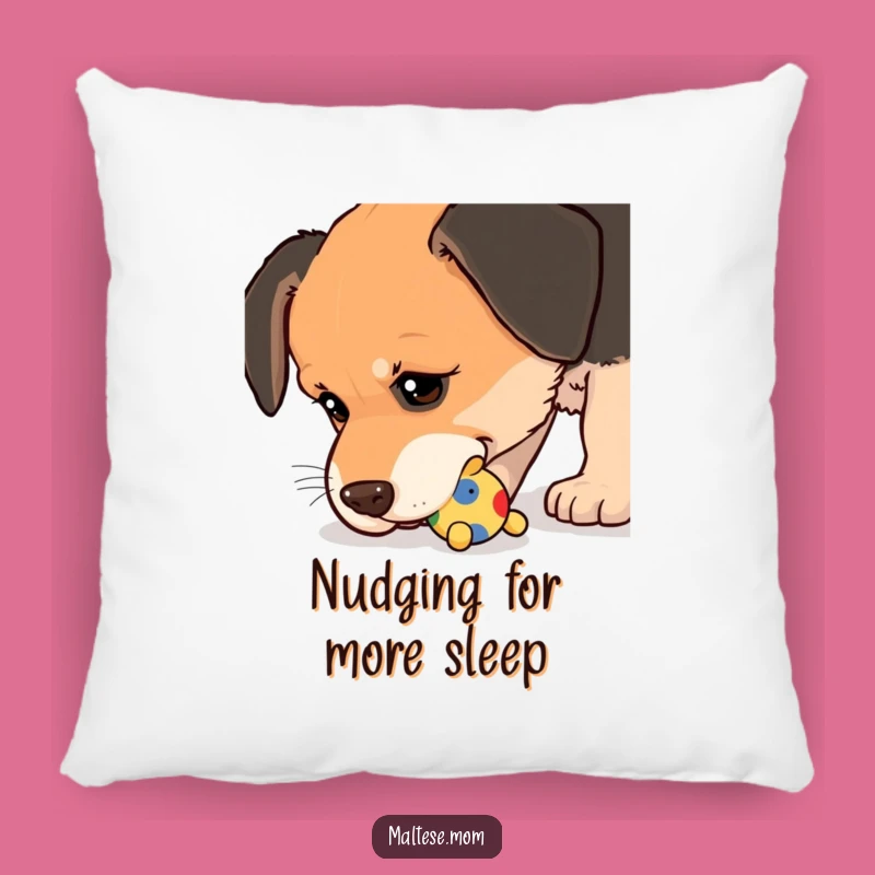 Funny Accent Pillow: Nudging Dog, Playful Comfort, Wet Nose Decor