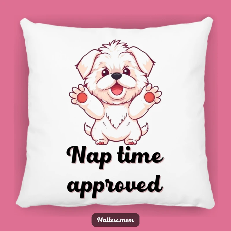 Funny Kawaii Maltese Dog Pillow, Cozy Bichon Welcome Cushion, Gift