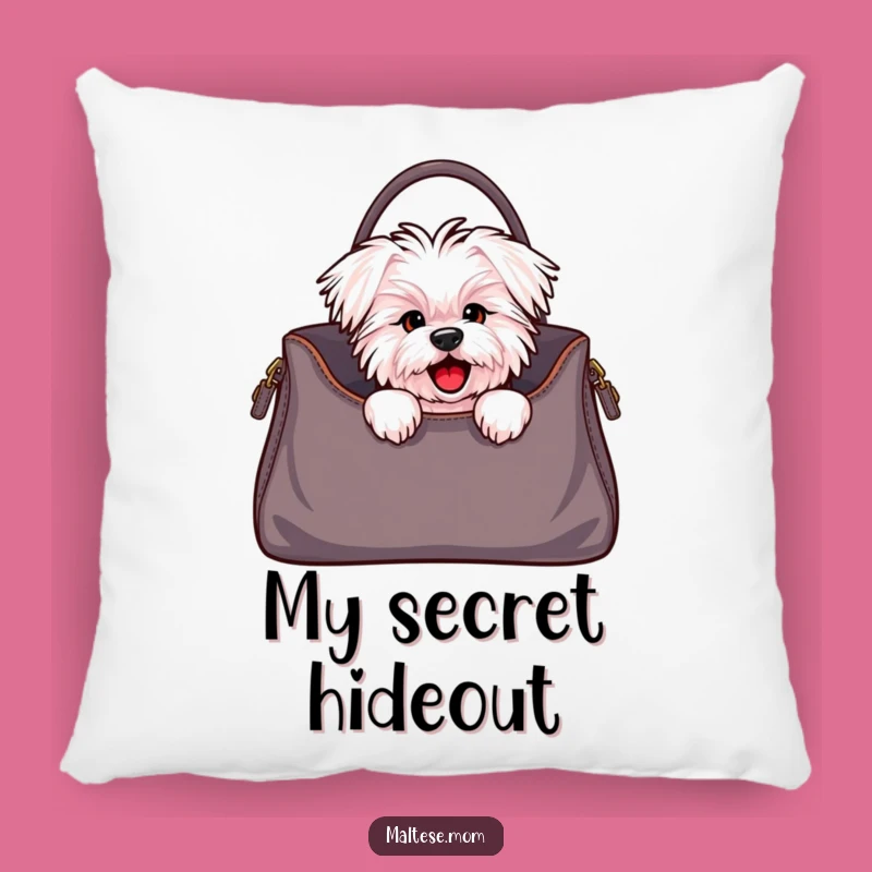 Funny Maltese Dog Handbag Peek Pillow - Chic Pup Accent Decor