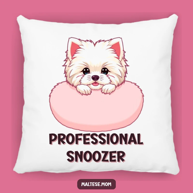 Funny Maltese Lady Pillow: Cozy Comfort, Pink Cushion Accent, Hilarious Gift