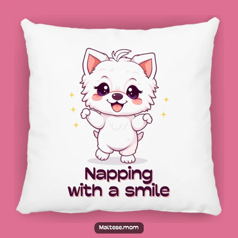 Funny Maltese Puppy Dancing Pillow - Comfy & Cheerful Dog Accent