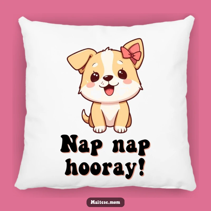 Funny Excited Dog Bow Ear Pillow: Cozy Comfort with a Side of Canine Glee