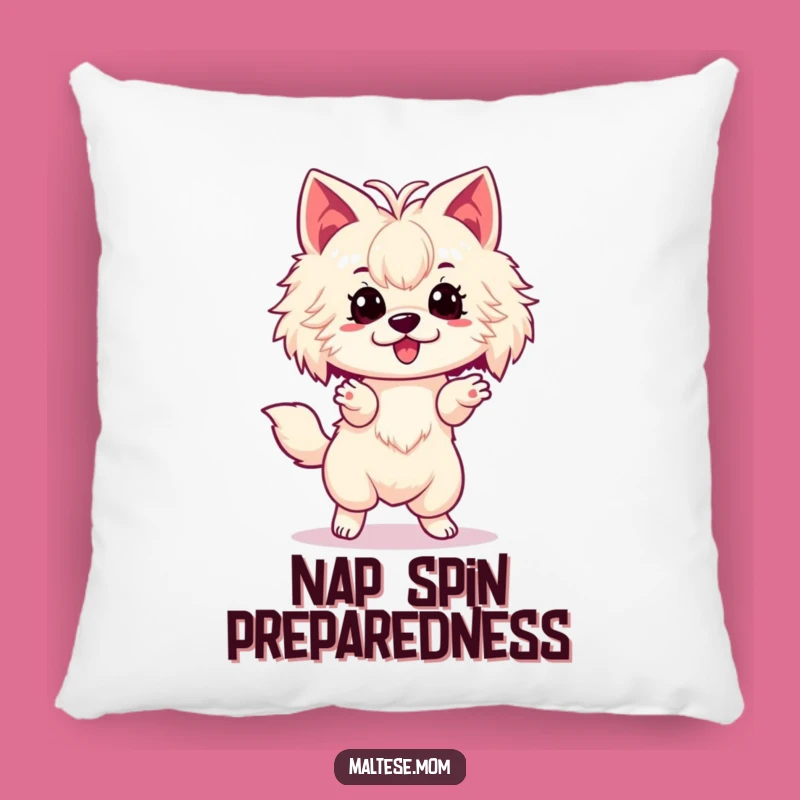 Funny Maltese Spin Pillow: Cozy Lady Dog Accent, Adorable Comfort Gift!