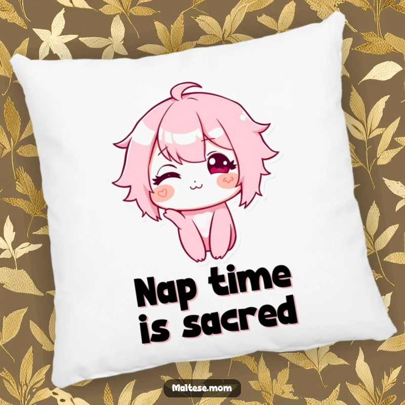 Funny pillow with a character displaying a tiny, sweet smile and a slight head tilt, providing comfort and adorable visual appeal.