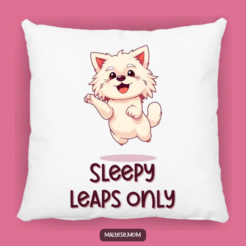 Soft Maltese Leap Pillow - Cozy & Funny Dog Accent