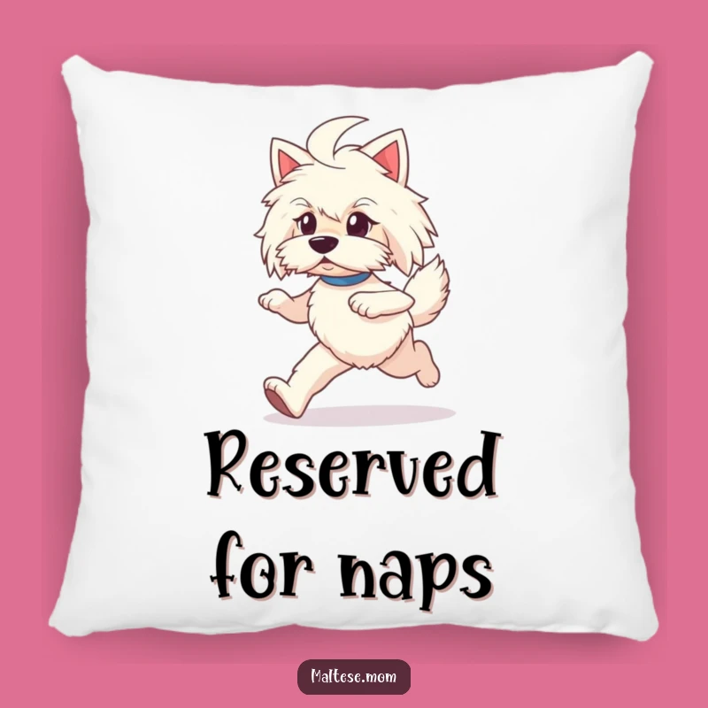 Soft Maltese Prancing Pillow - Cozy & Funny Dog Accent