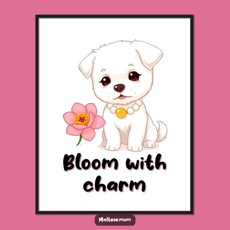 Funny Dog Pearl Necklace Digital Art - Instant Elegant Pet Print!