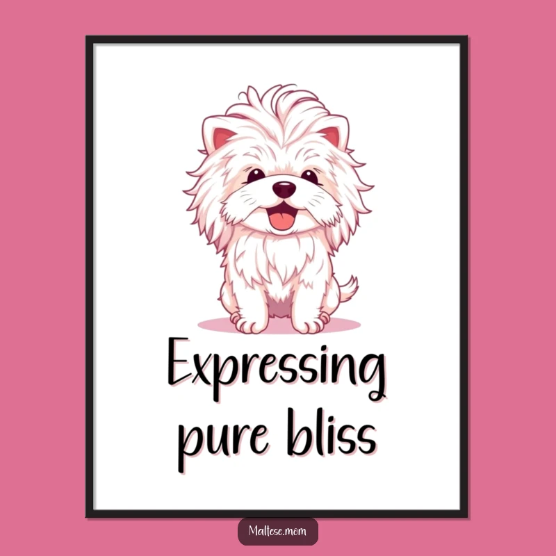 Funny Fluffy Mane Maltese Digital Art: Joyful Decor for Your Space!