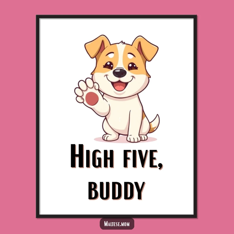 Funny Dog Paw Shake Digital Art: Instant Welcome, Printable Funny Gift