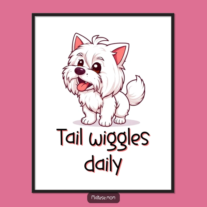 Funny Maltese Lady Digital Art: Tail Wag Joy, Instant Cheer, Hilarious Gift
