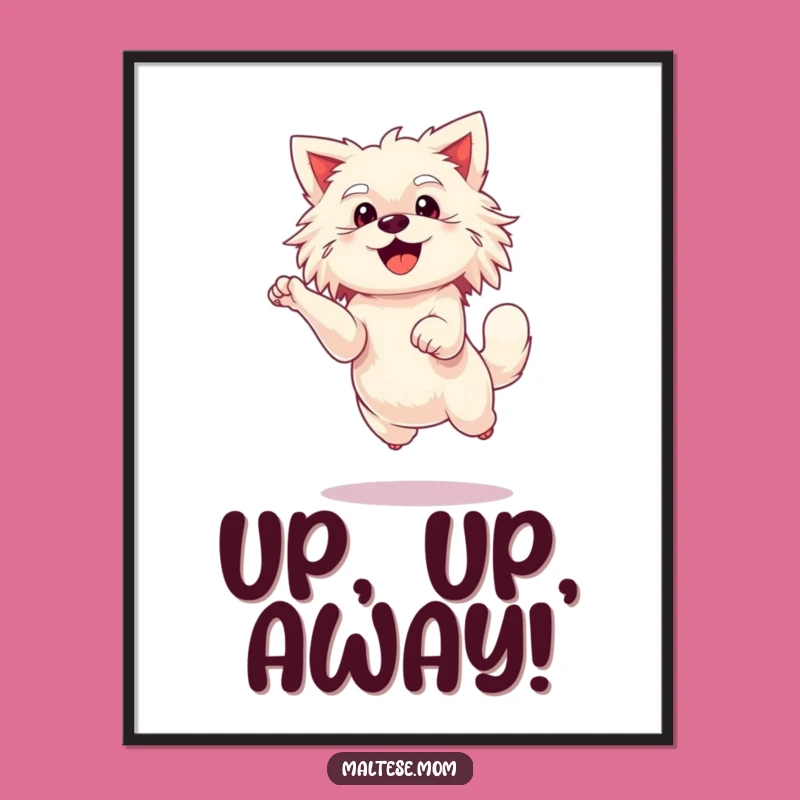 Funny Maltese Leap Digital Art - Printable Joyful Dog Decor