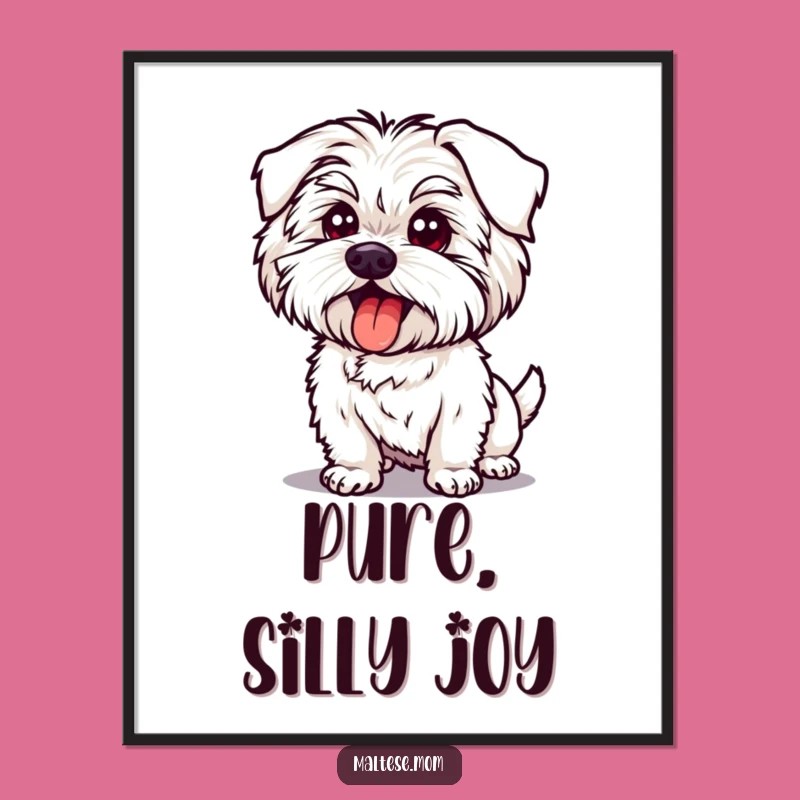 Funny Maltese Silly Pose Digital Art: Goofy Vibes, Hilarious Decor Gift!