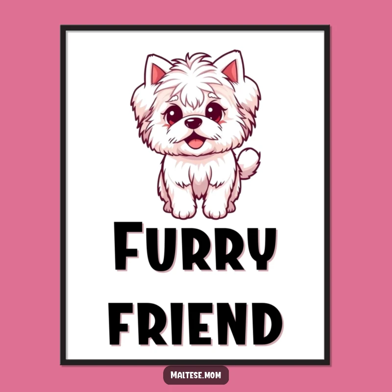 Funny Maltese Wagging Tail Digital Art - Instant Joyful Pet Decor