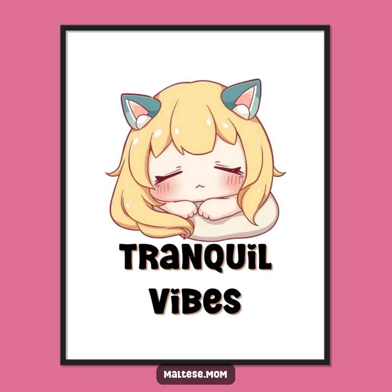 Funny Peaceful Rest Digital Art: Calm Character Decor, Unique Funny Gift