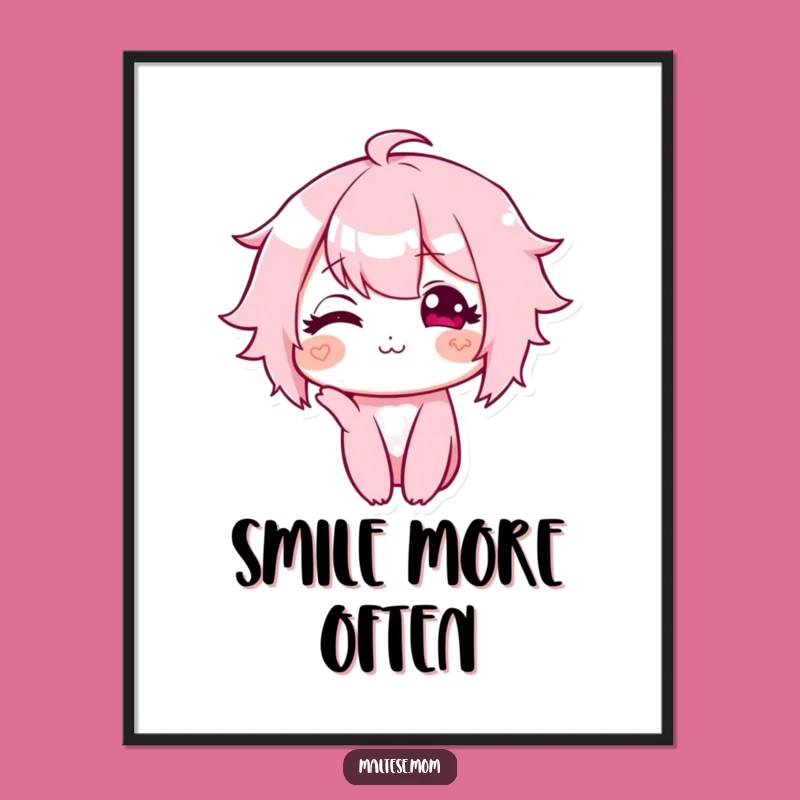 Funny Sweet Smile Character Art: Adorable Digital Print for Instant Joy