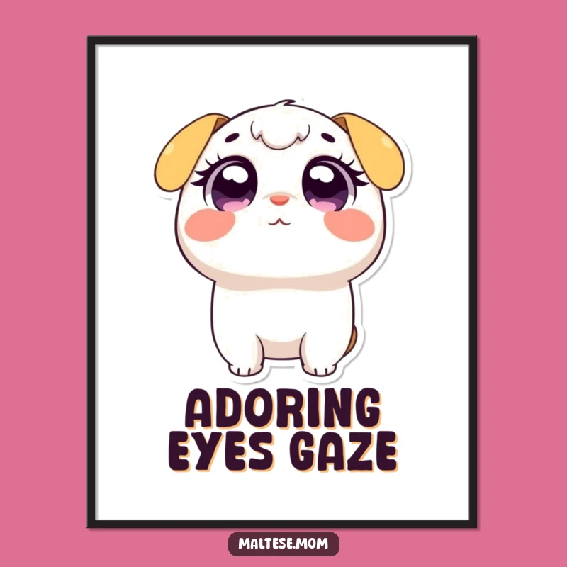 Funny Wide-Eyed Adoring Digital Art - Instant Cute Print