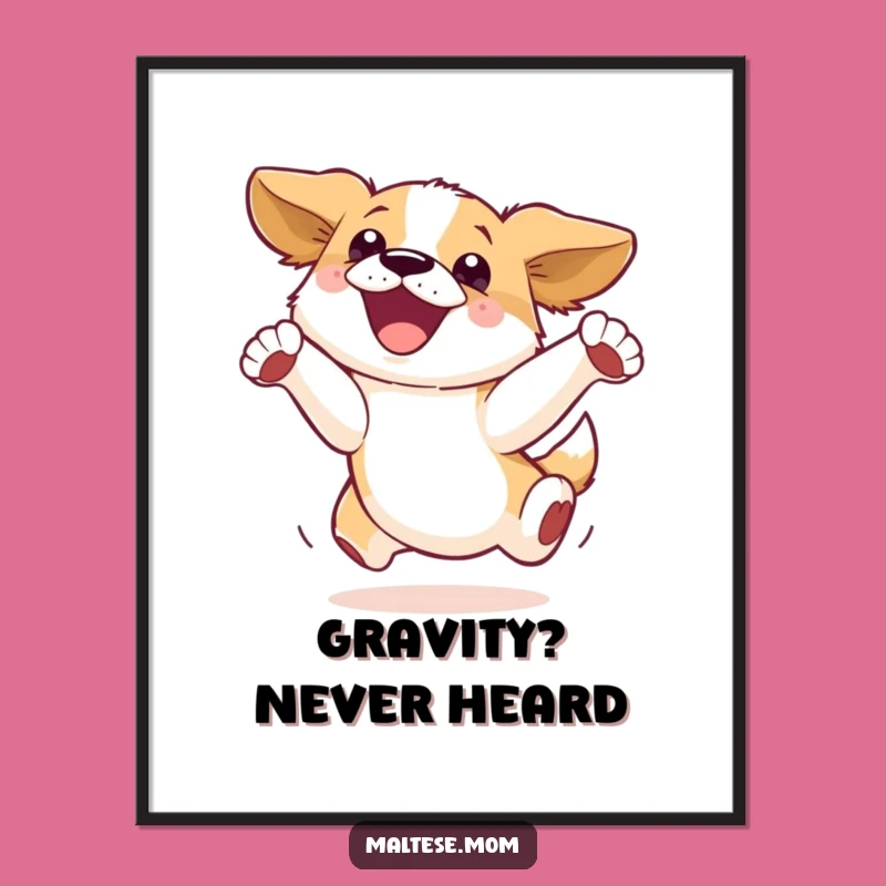 Funny Dog Leap Digital Art: Instant Joy, Printable Funny Gift for Dog Lovers