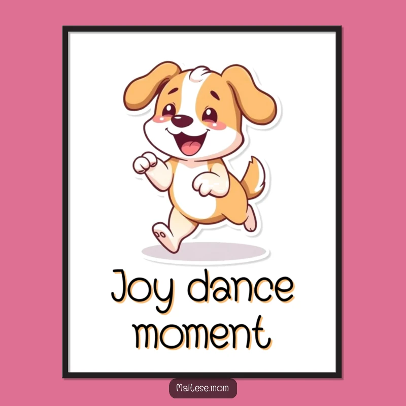 Funny Prancing Dog Joy Digital Art: Instant Download of Canine Ecstasy