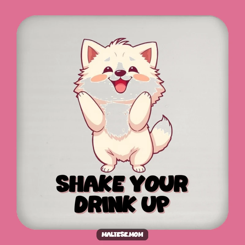 Funny Drink Coaster: Shaking Dog, Joyful Protection, Energetic Gift