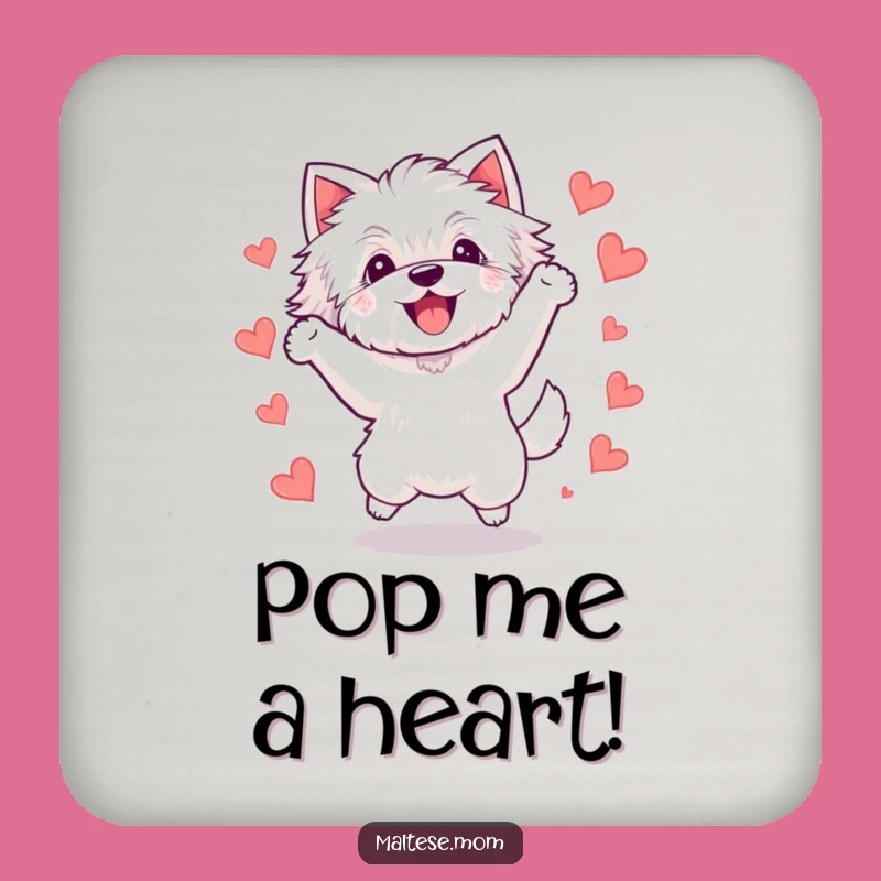Funny Kawaii Maltese Dog Coaster, Cute Bichon Jumping Protector, Gift