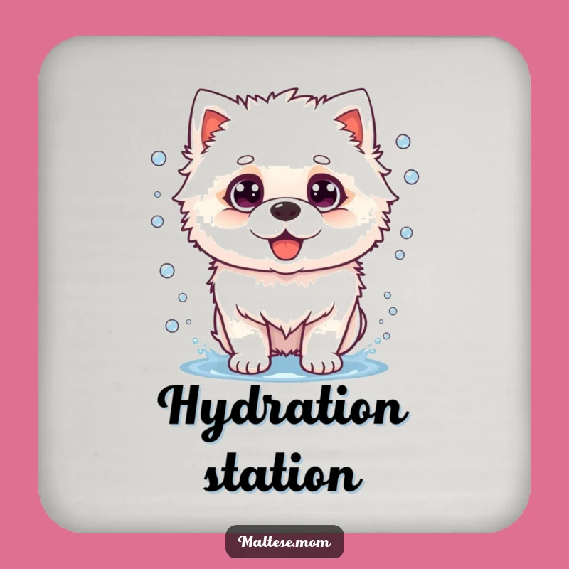 Funny Dog Shake Drink Coaster: Hilarious Fluffy Pooch Surface Saver