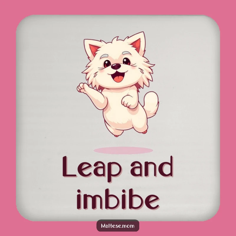 Funny Maltese Leap Coaster Set - Joyful Surface Protection